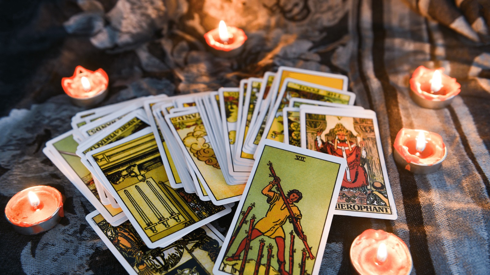 A welcoming space ready for a tarot reading